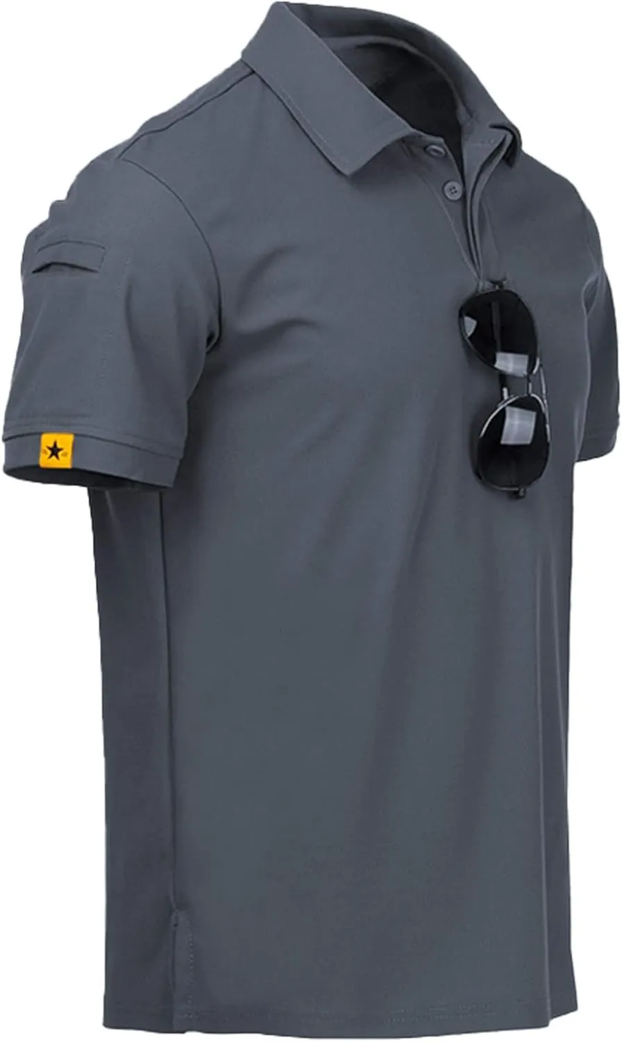 V VALANCH Polo Shirts for Men 2 Pack Golf Shirts Short Sleeve Collared Tennis T-Shirt Work Polos