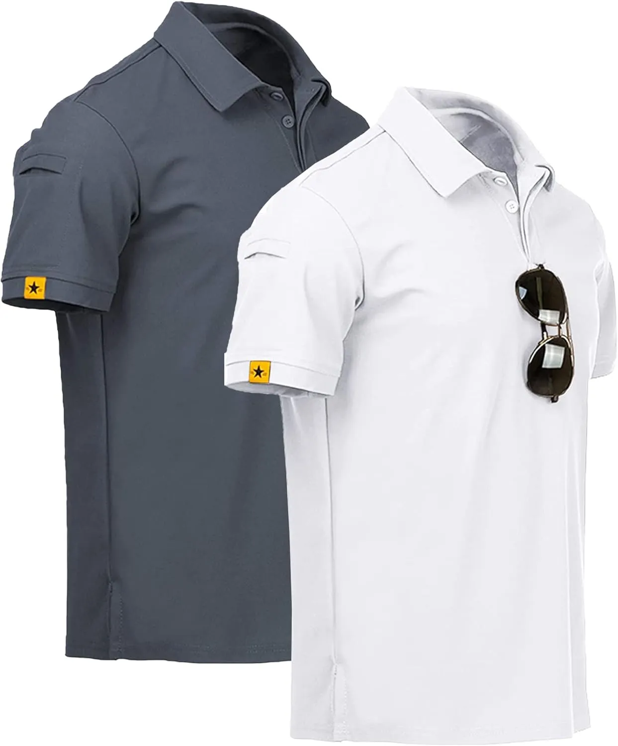 V VALANCH Polo Shirts for Men 2 Pack Golf Shirts Short Sleeve Collared Tennis T-Shirt Work Polos