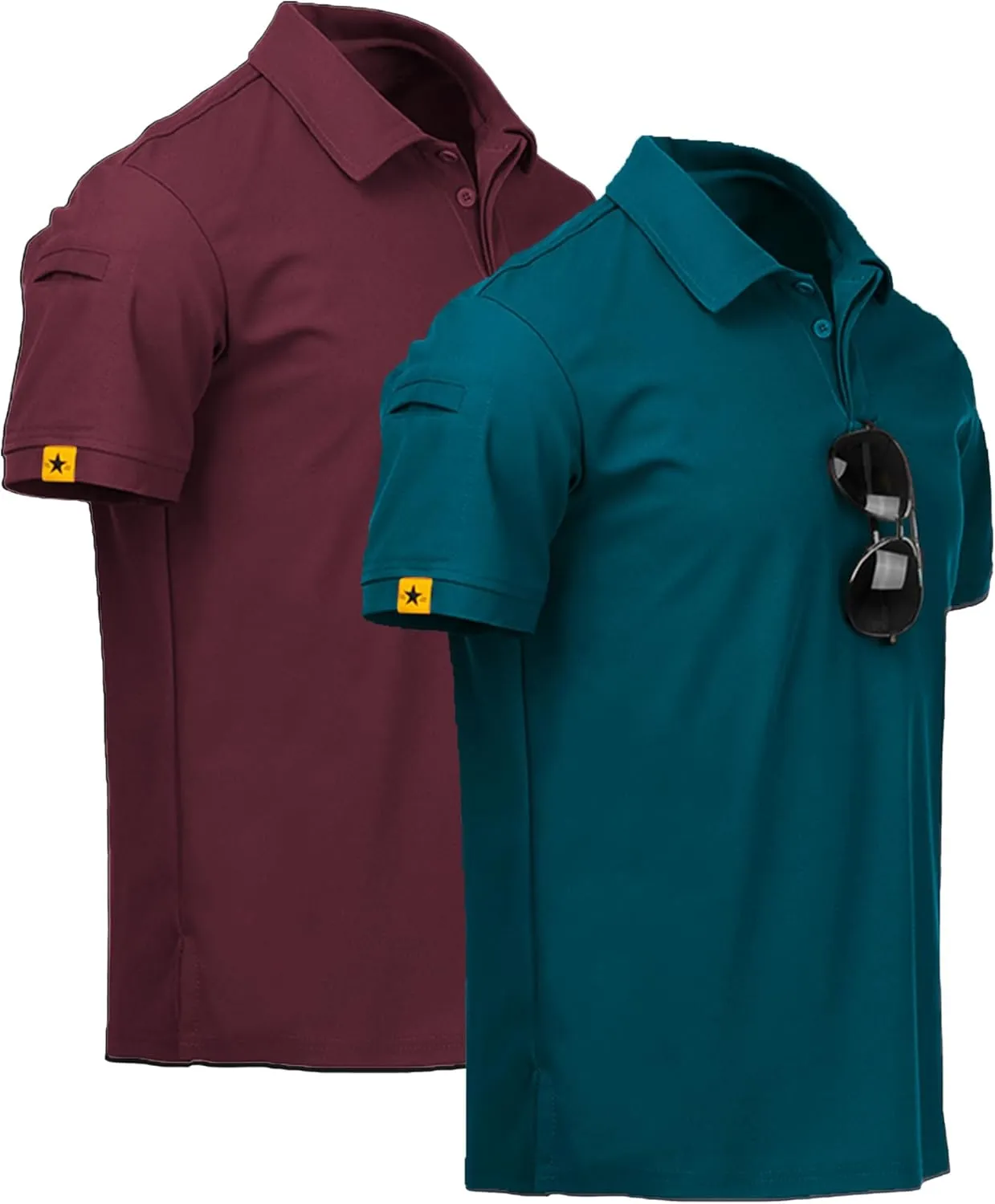 V VALANCH Polo Shirts for Men 2 Pack Golf Shirts Short Sleeve Collared Tennis T-Shirt Work Polos