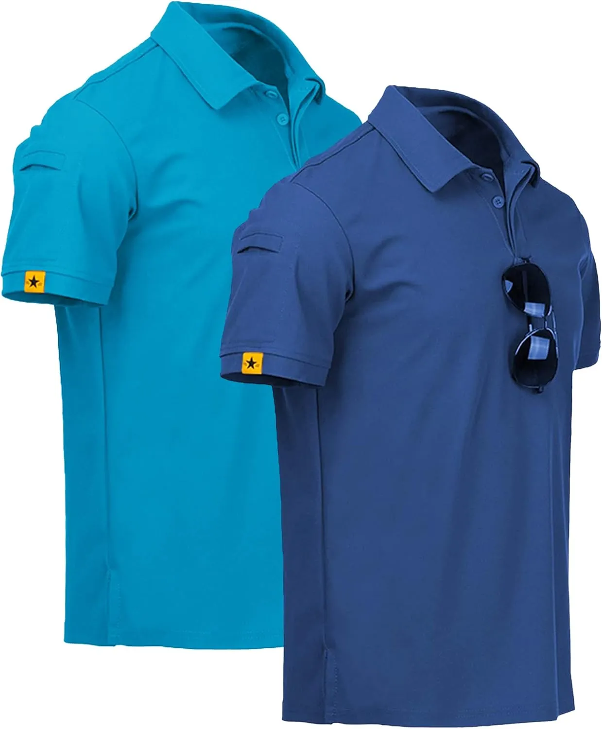 V VALANCH Polo Shirts for Men 2 Pack Golf Shirts Short Sleeve Collared Tennis T-Shirt Work Polos