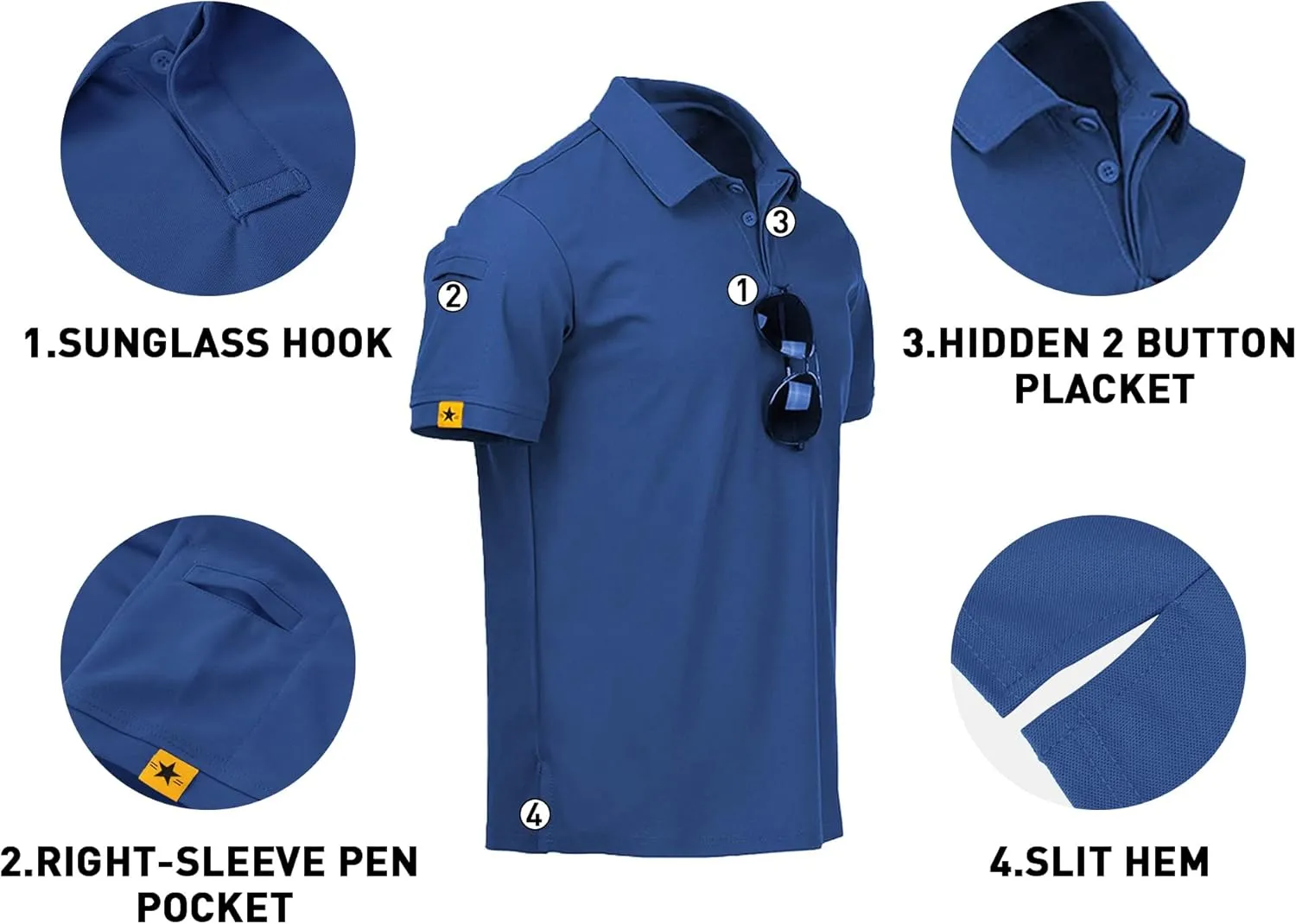 V VALANCH Polo Shirts for Men 2 Pack Golf Shirts Short Sleeve Collared Tennis T-Shirt Work Polos