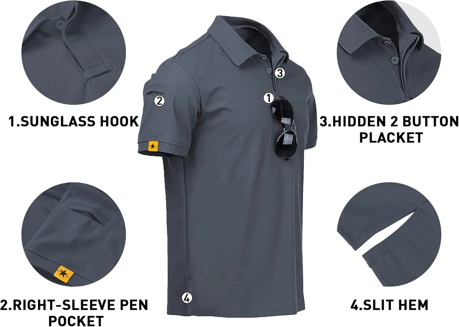 V VALANCH Polo Shirts for Men 2 Pack Golf Shirts Short Sleeve Collared Tennis T-Shirt Work Polos
