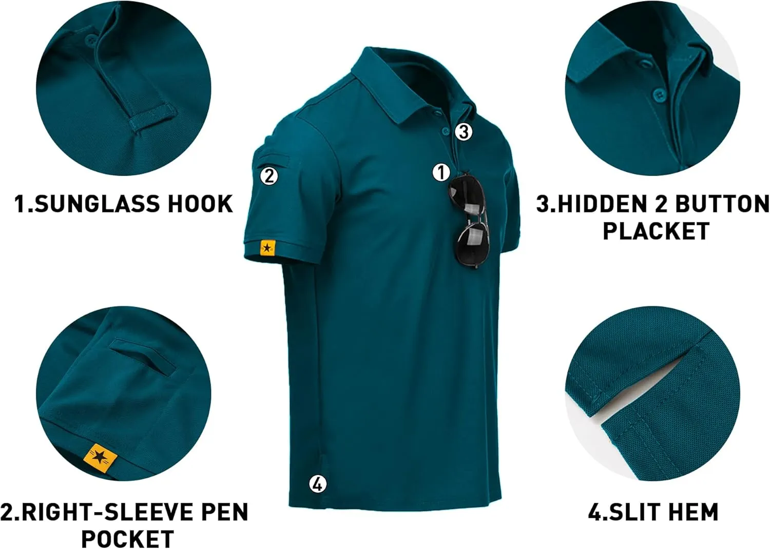 V VALANCH Polo Shirts for Men 2 Pack Golf Shirts Short Sleeve Collared Tennis T-Shirt Work Polos