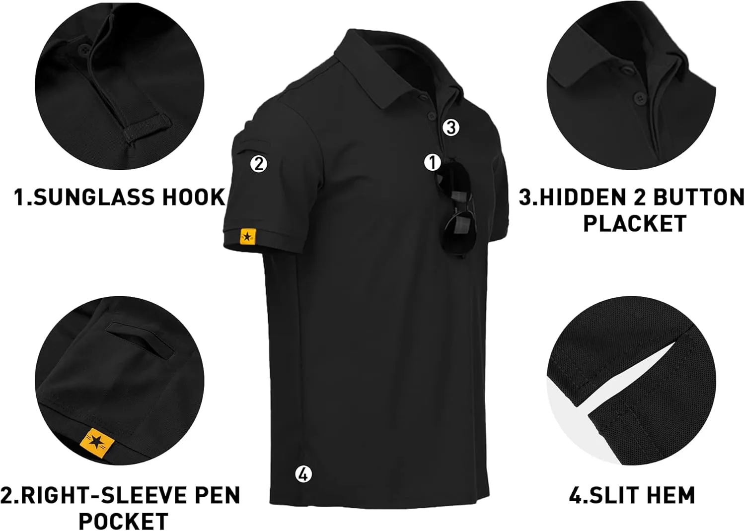 V VALANCH Polo Shirts for Men 2 Pack Golf Shirts Short Sleeve Collared Tennis T-Shirt Work Polos