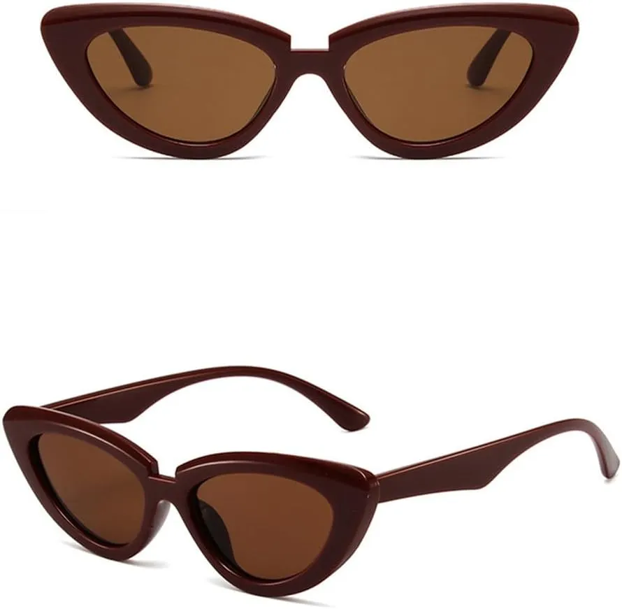 Vintage Cat Eye Sunglasses Women Fashion Olive Green Eyewear Men Trending Gradient Sun Glasses