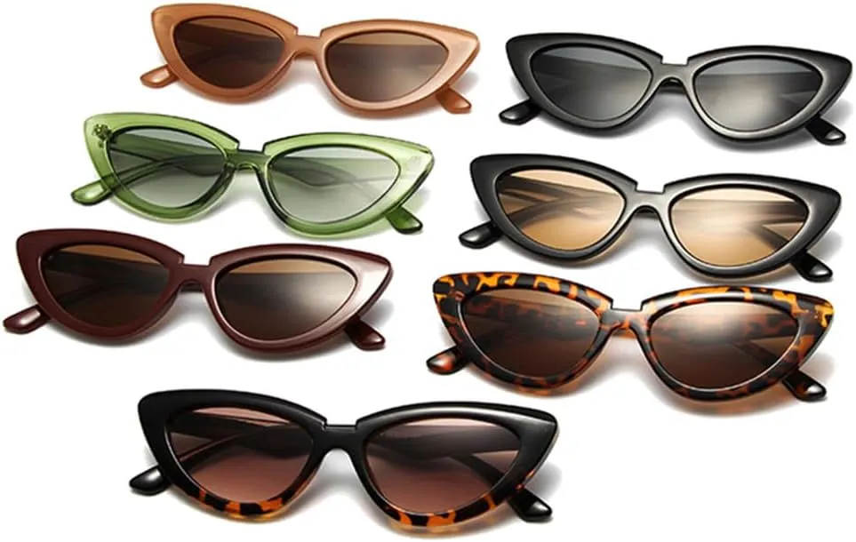 Vintage Cat Eye Sunglasses Women Fashion Olive Green Eyewear Men Trending Gradient Sun Glasses