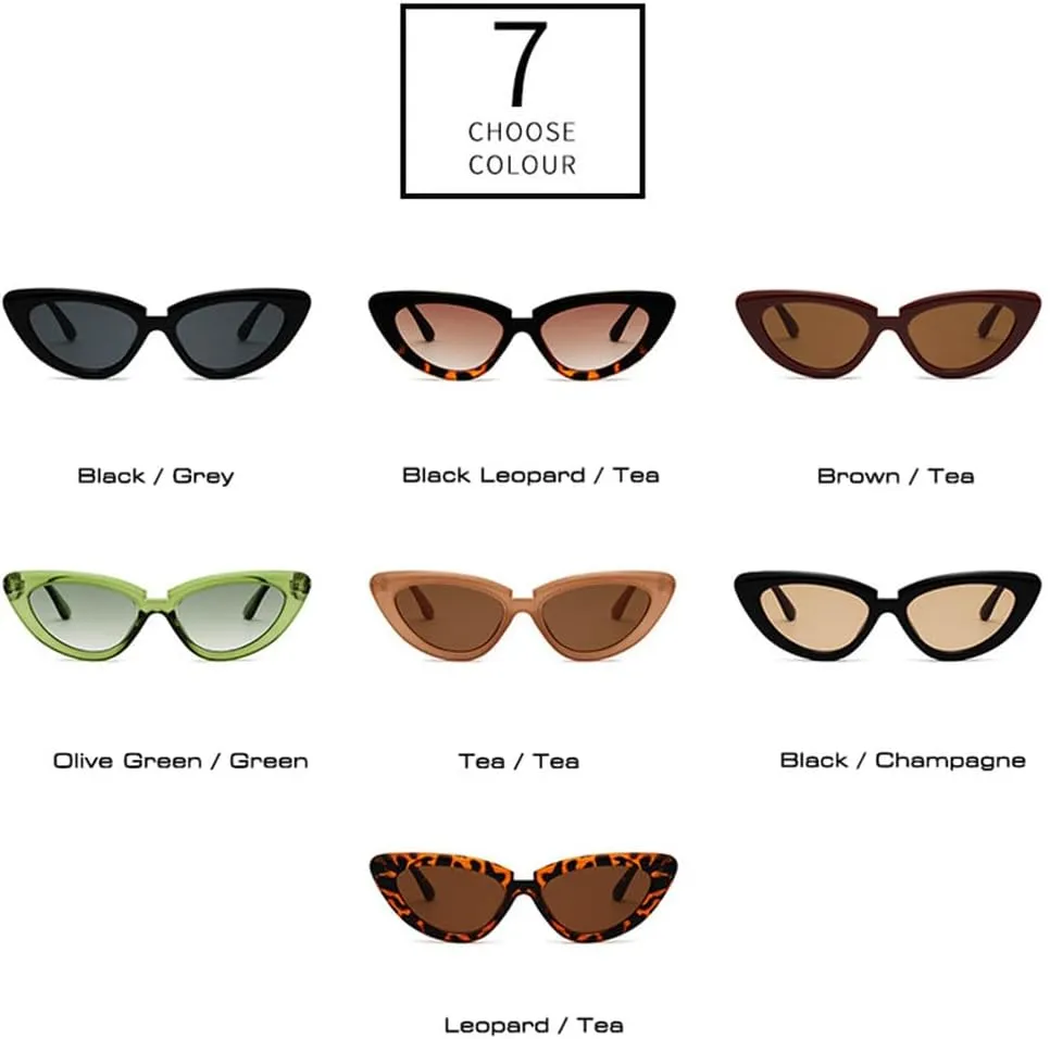 Vintage Cat Eye Sunglasses Women Fashion Olive Green Eyewear Men Trending Gradient Sun Glasses
