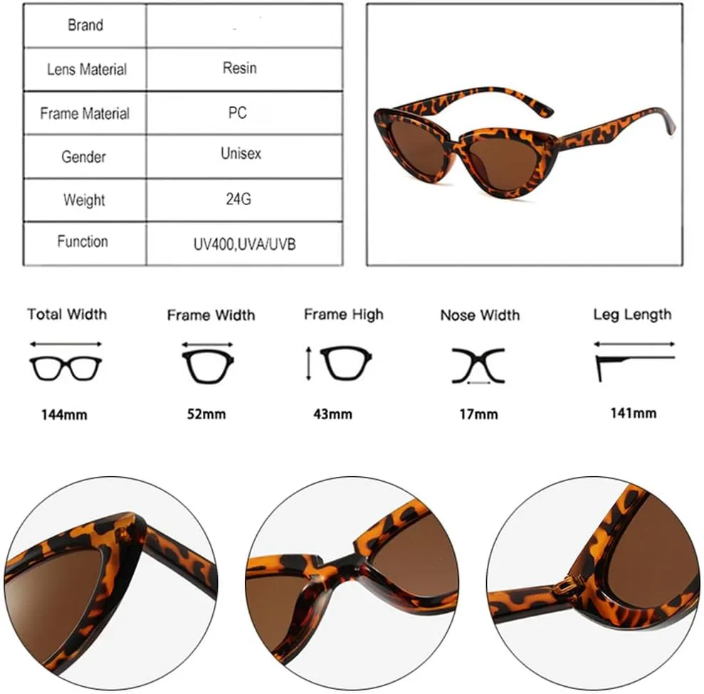 Vintage Cat Eye Sunglasses Women Fashion Olive Green Eyewear Men Trending Gradient Sun Glasses