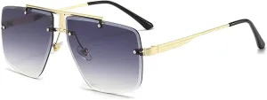 Vintage Fashion Rimless Men Luxury Classic Metal Sun Glasses for Male Travel Driving Eyewear