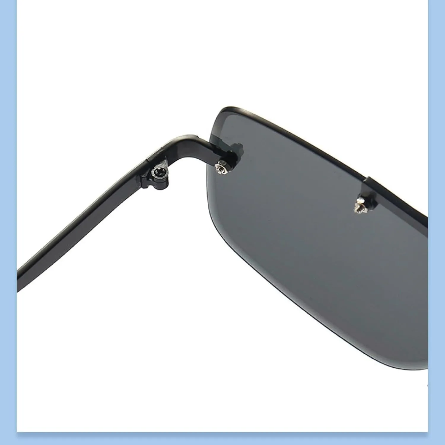 Vintage Fashion Rimless Men Luxury Classic Metal Sun Glasses for Male Travel Driving Eyewear