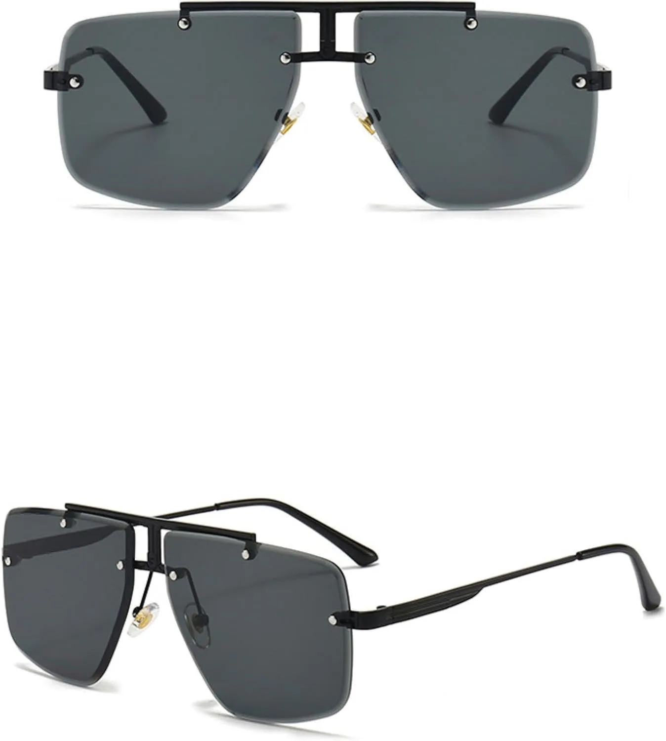 Vintage Fashion Rimless Men Luxury Classic Metal Sun Glasses for Male Travel Driving Eyewear