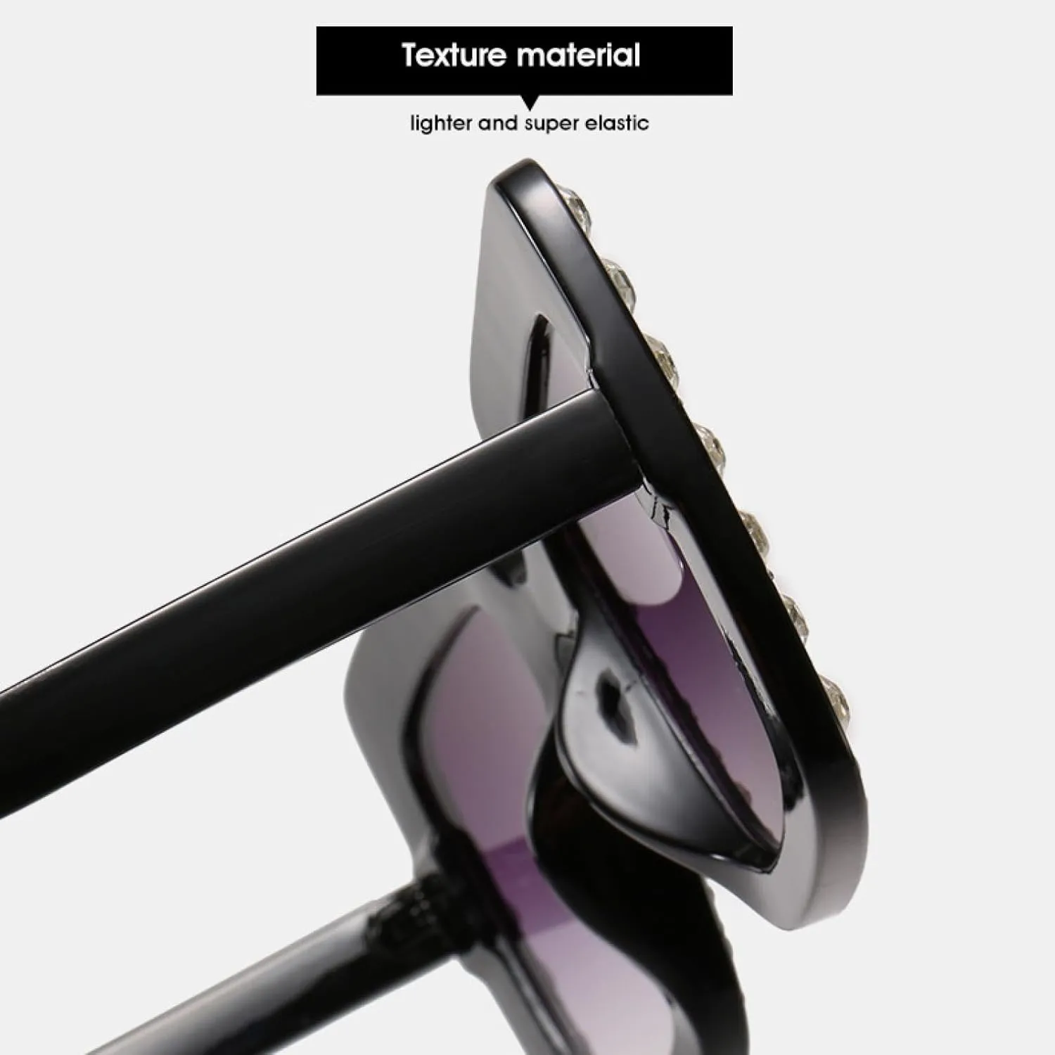 Vintage Oversized Diamond Sunglasses Women Big Frame Luxury Crystal Sun Glasses Rhinestone Eyewear