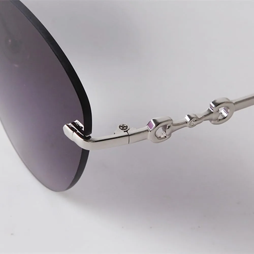 Vintage Rimless Diamond Cut Cat Eye Sunglasses Women Men Retro Fashion Ocean Lens Sun Glasses