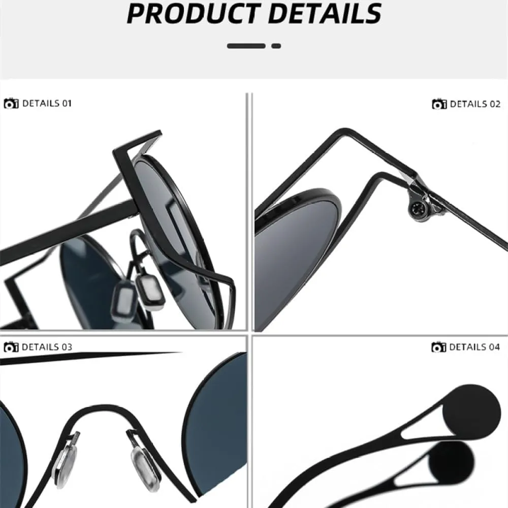 Vintage Round Sunglasses Men Small Frame Alloy Sun Glasses Female UV400 Driving Shades Steampunk Goggles Eyewear