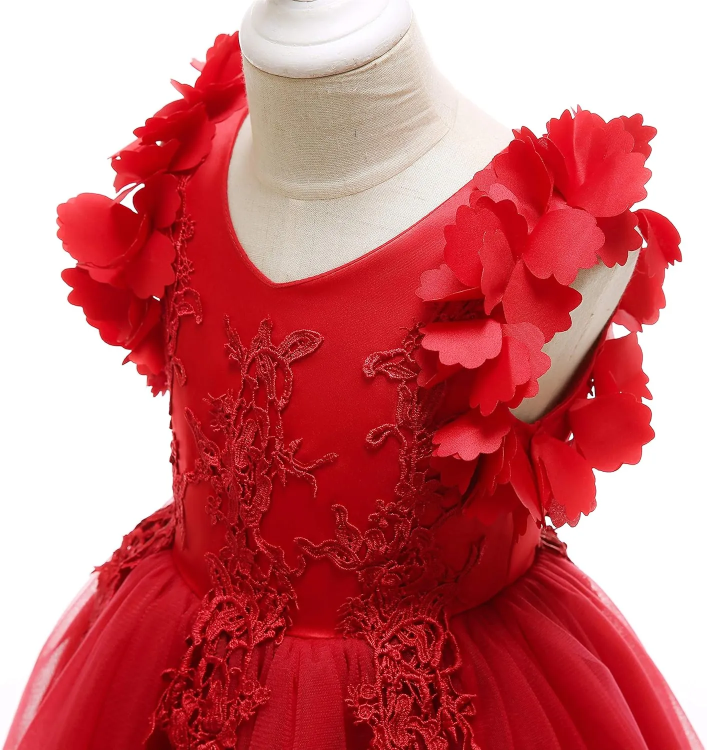 Weileenice Flower Girl Lace Dress Pageant Kids Wedding Christmas Holiday Party Dresses