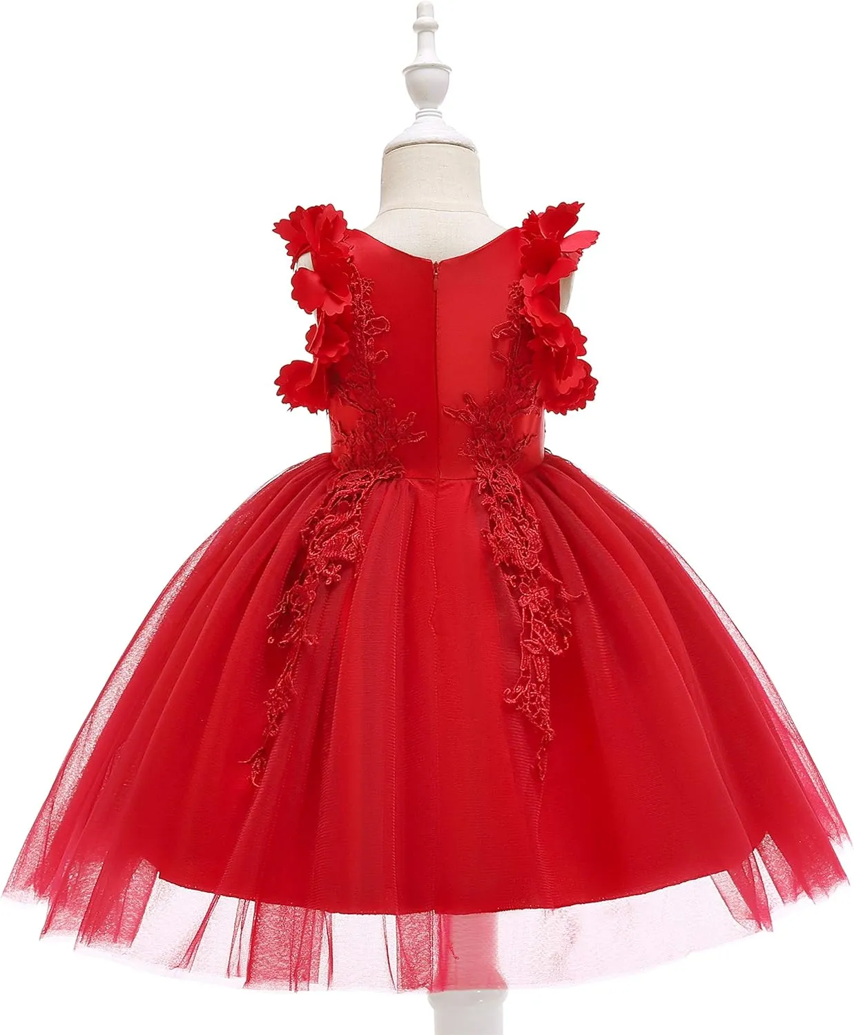 Weileenice Flower Girl Lace Dress Pageant Kids Wedding Christmas Holiday Party Dresses