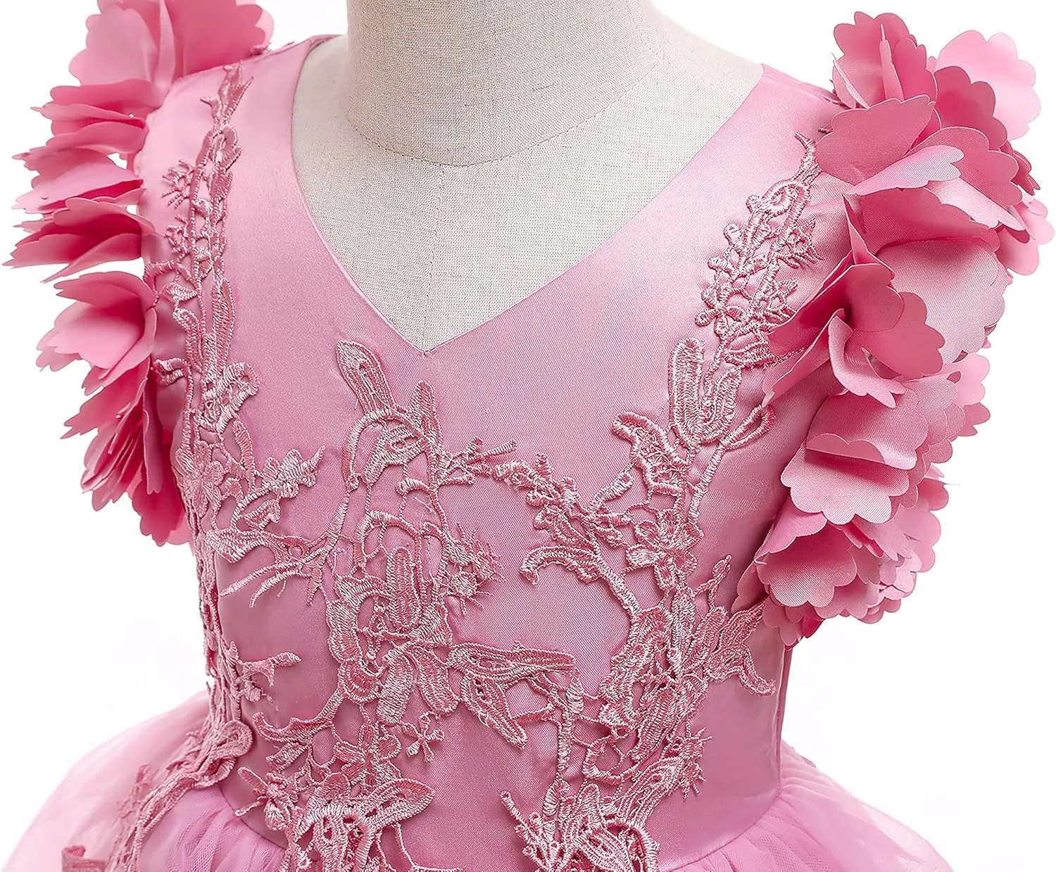 Weileenice Flower Girl Lace Dress Pageant Kids Wedding Christmas Holiday Party Dresses