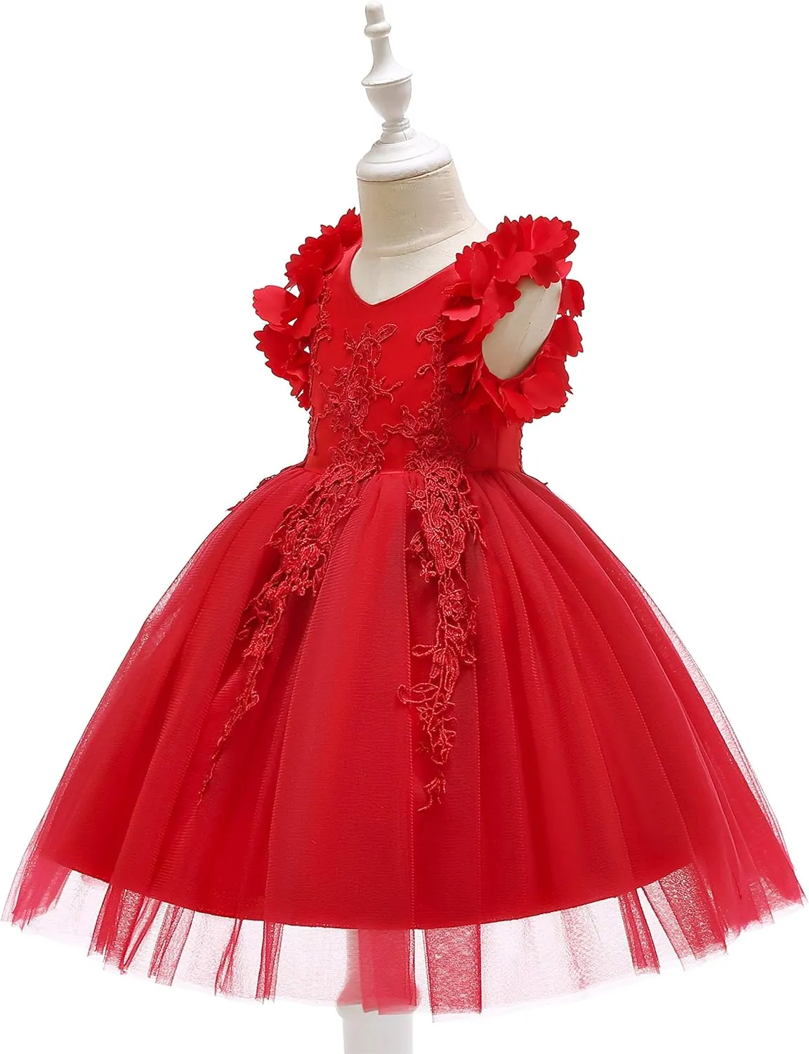 Weileenice Flower Girl Lace Dress Pageant Kids Wedding Christmas Holiday Party Dresses