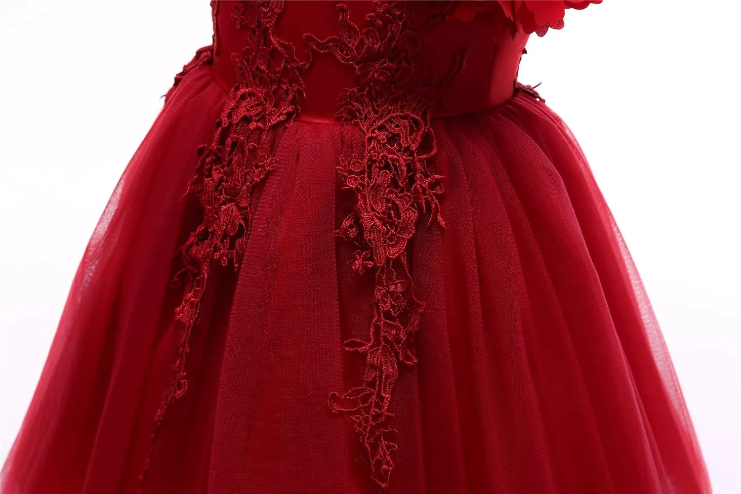 Weileenice Flower Girl Lace Dress Pageant Kids Wedding Christmas Holiday Party Dresses