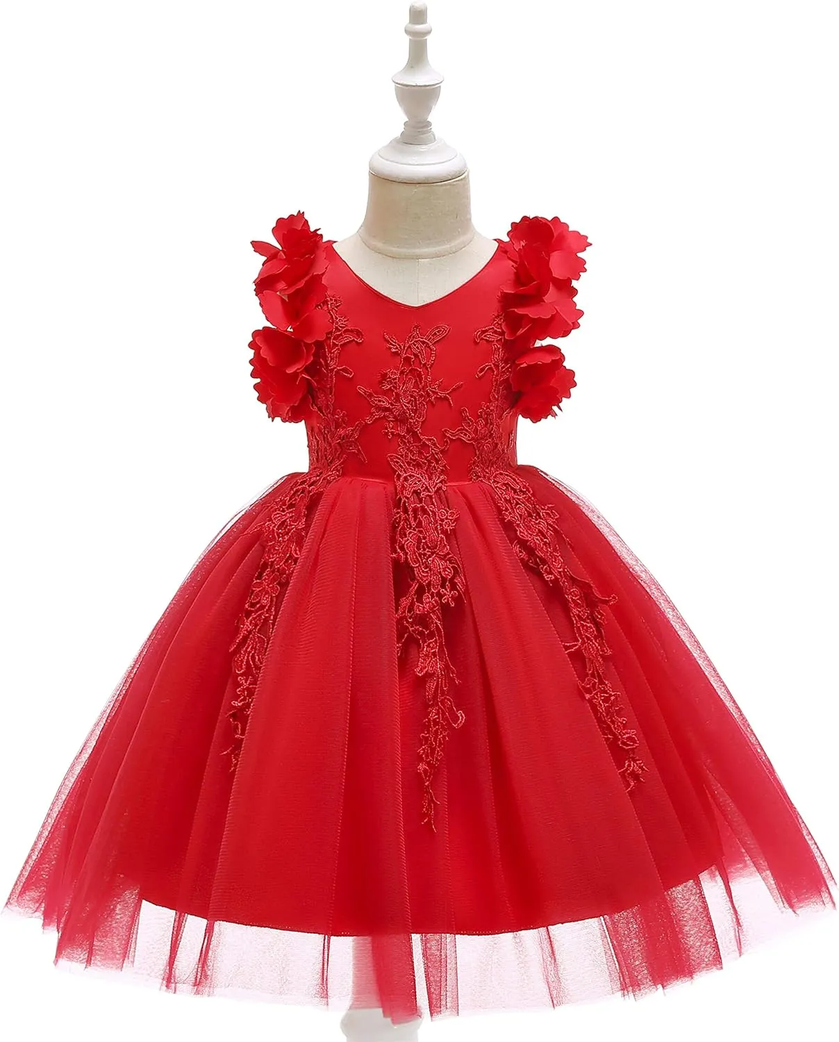 Weileenice Flower Girl Lace Dress Pageant Kids Wedding Christmas Holiday Party Dresses