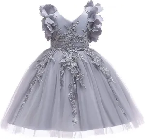 Weileenice Flower Girl Lace Dress Pageant Kids Wedding Christmas Holiday Party Dresses