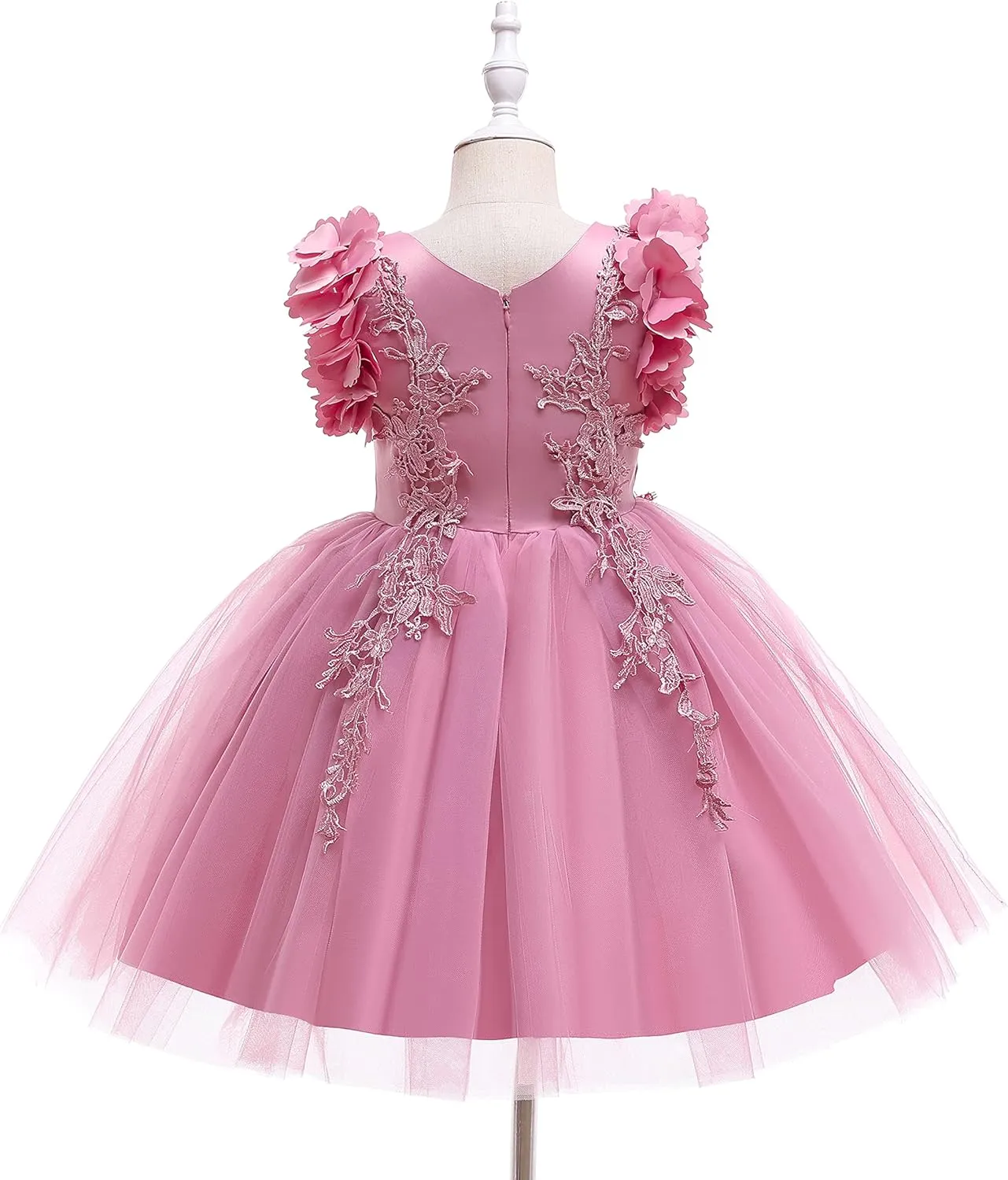 Weileenice Flower Girl Lace Dress Pageant Kids Wedding Christmas Holiday Party Dresses