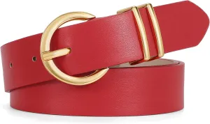 WHIPPY Women Leather Belt Fashion Design belt Gold Buckle Ladies Belt for Jeans Pants Dresses