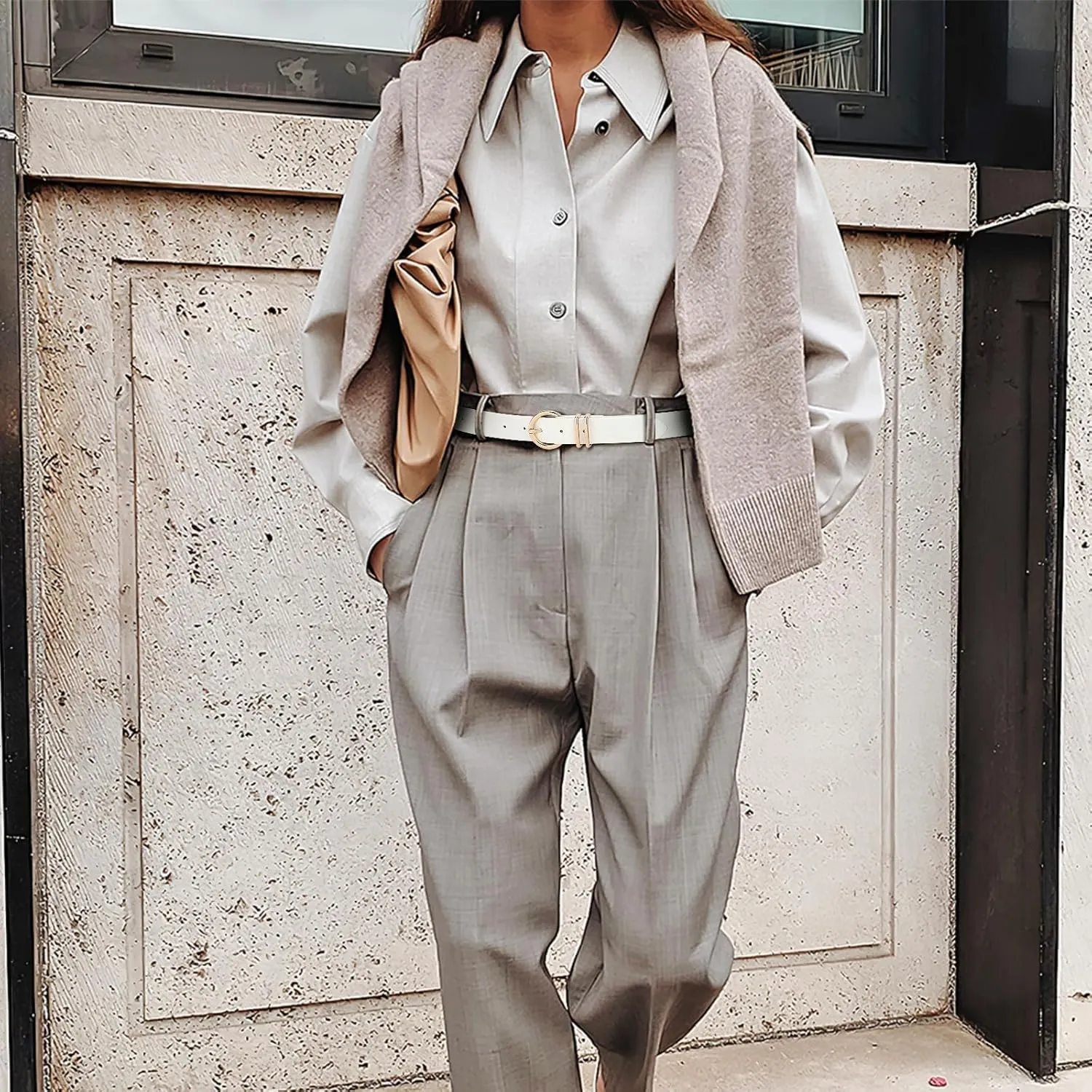 WHIPPY Women Leather Belt Fashion Design belt Gold Buckle Ladies Belt for Jeans Pants Dresses