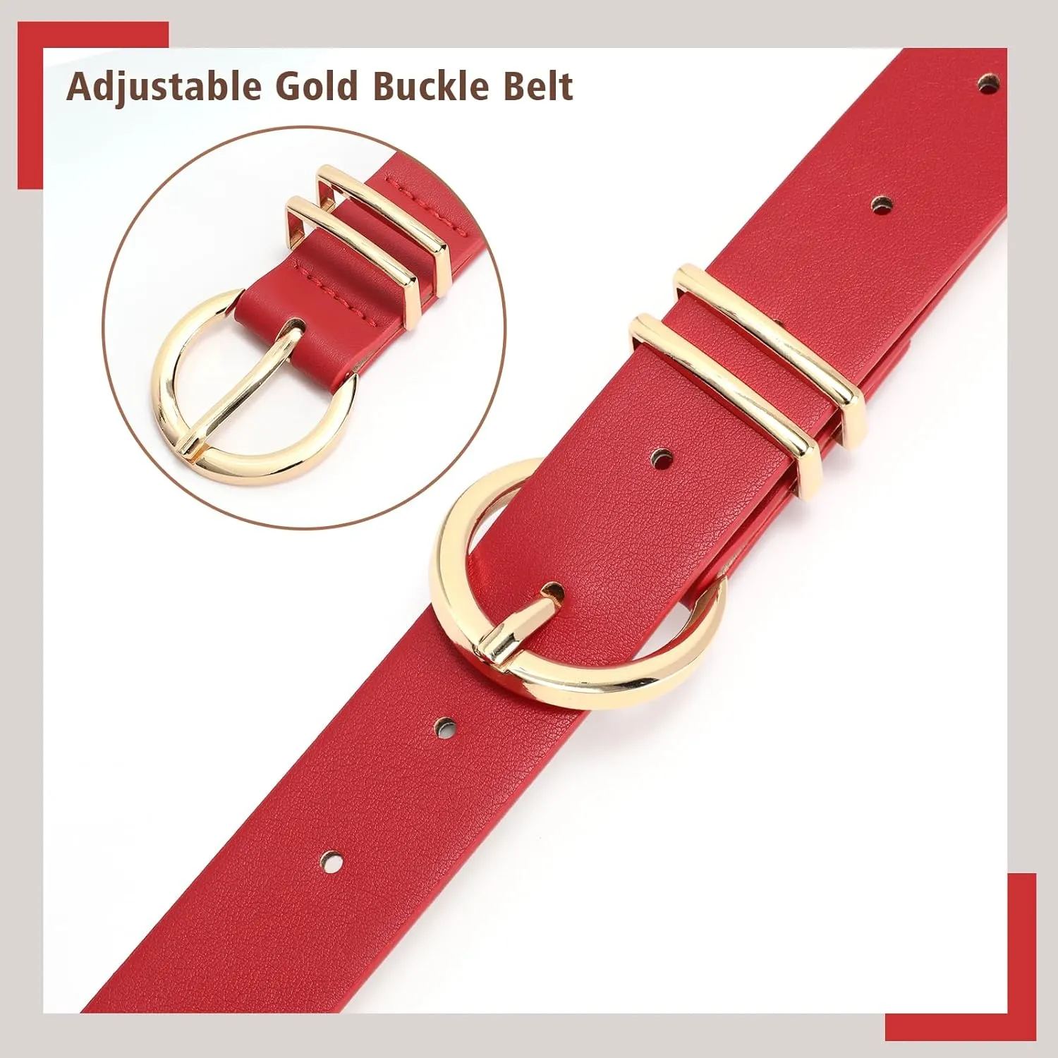 WHIPPY Women Leather Belt Fashion Design belt Gold Buckle Ladies Belt for Jeans Pants Dresses