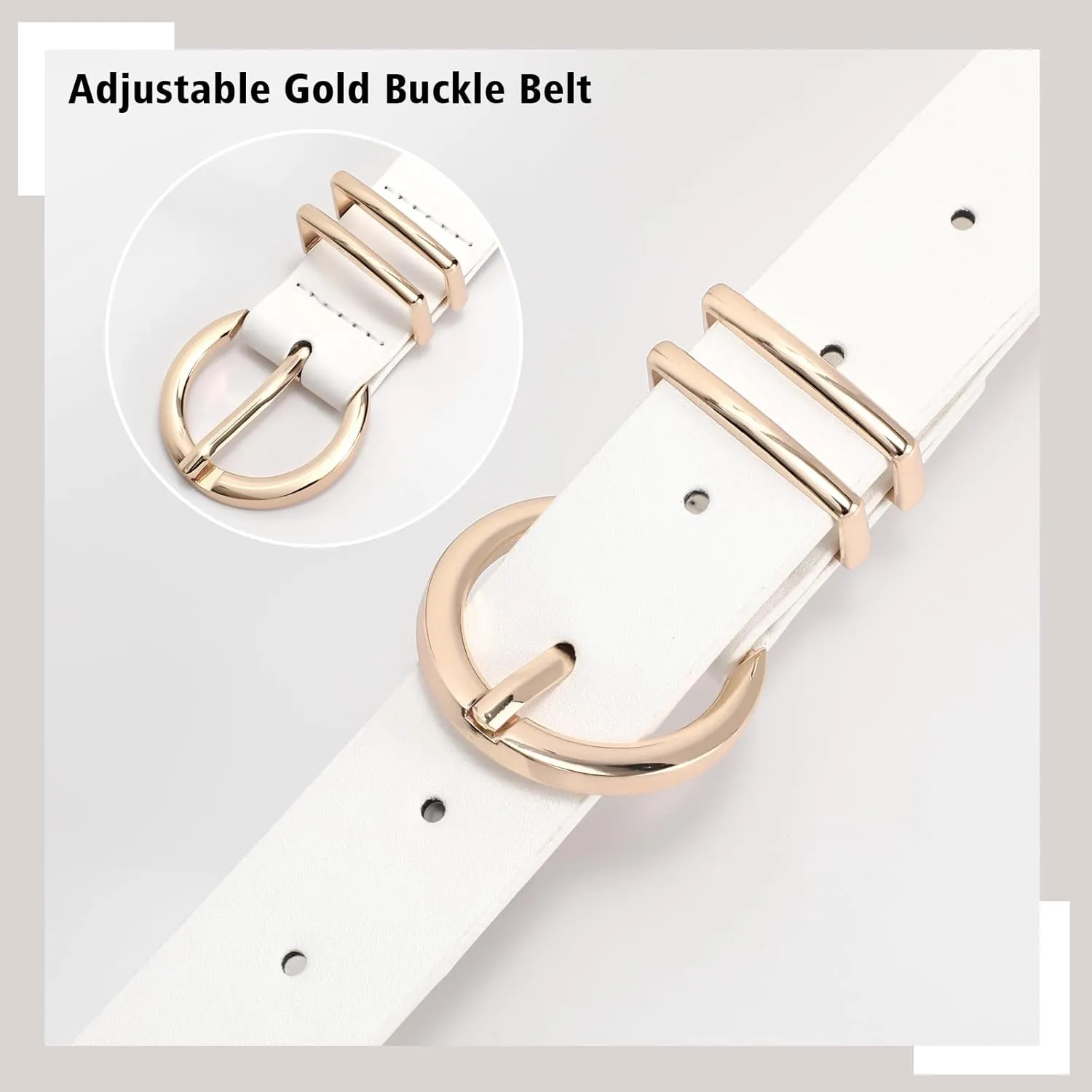 WHIPPY Women Leather Belt Fashion Design belt Gold Buckle Ladies Belt for Jeans Pants Dresses