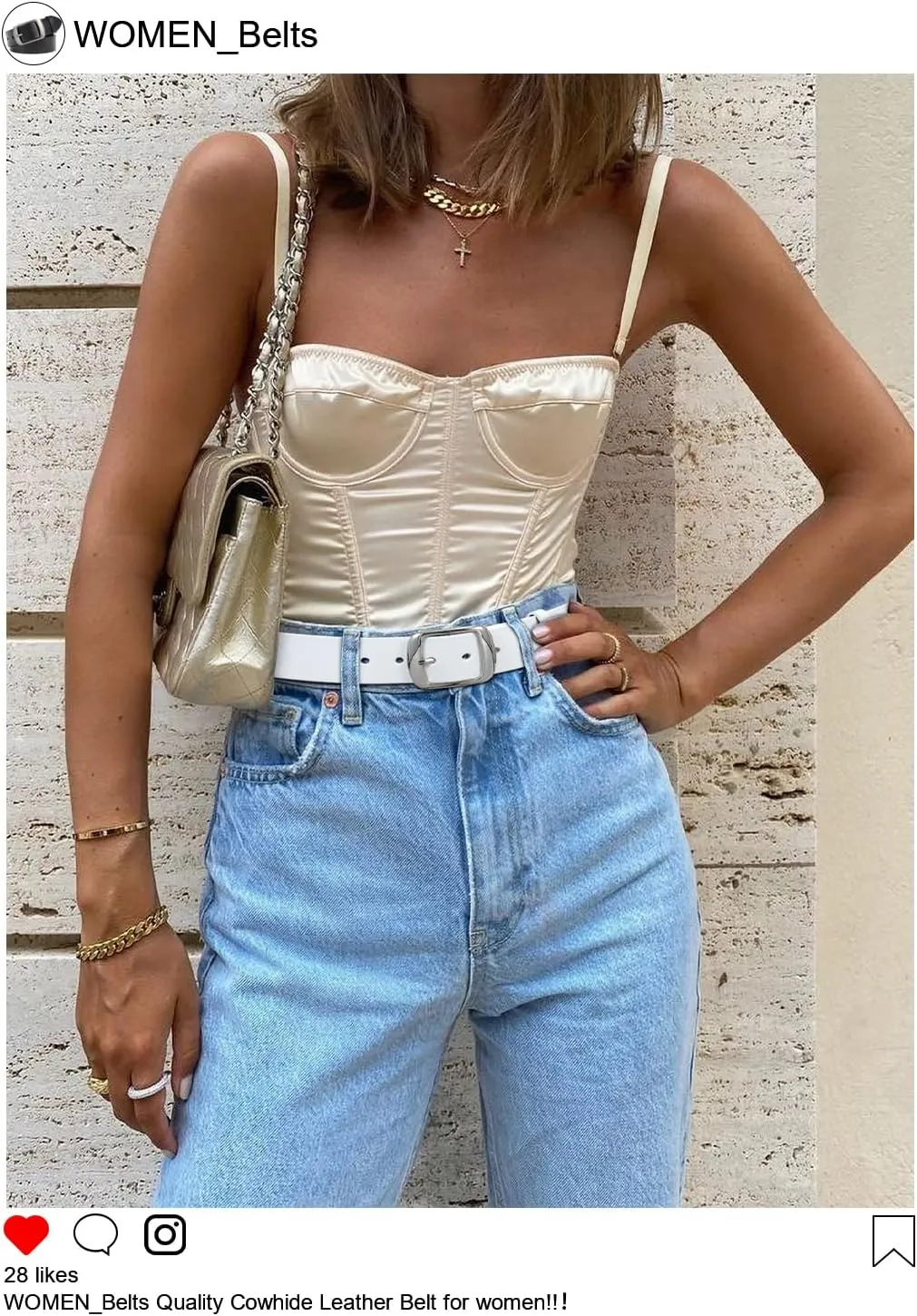 WHIPPY Women Leather Belts for Jeans Pants Fashion Dress Belt for Women with Solid Pin Buckle