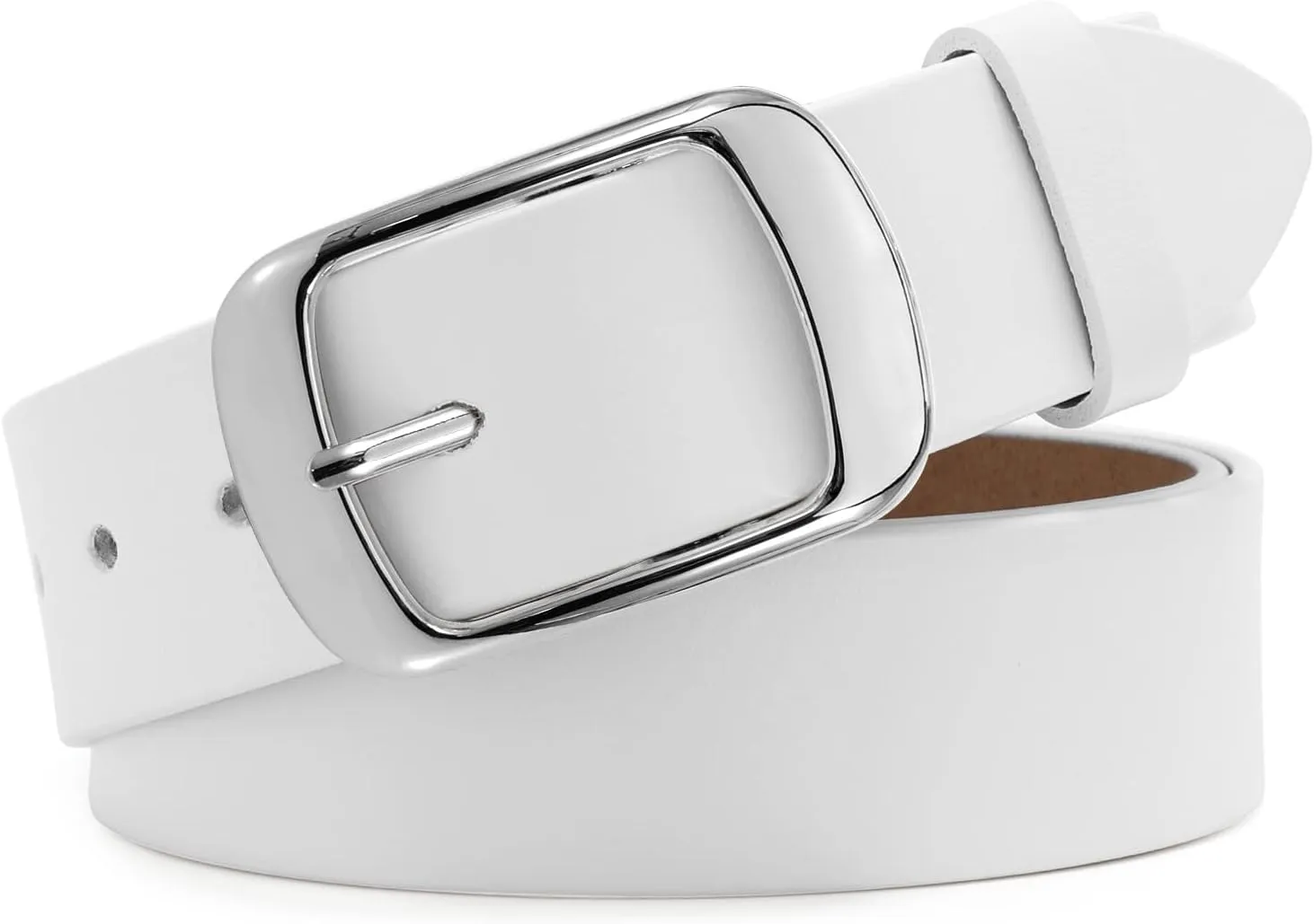 WHIPPY Women Leather Belts for Jeans Pants Fashion Dress Belt for Women with Solid Pin Buckle