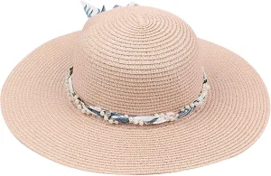 Wide Brim Floppy Straw Sun Hat Women's Girls Summer Flat Beach Bucket Hat Travel Foldable UV Protection Fishman Hat