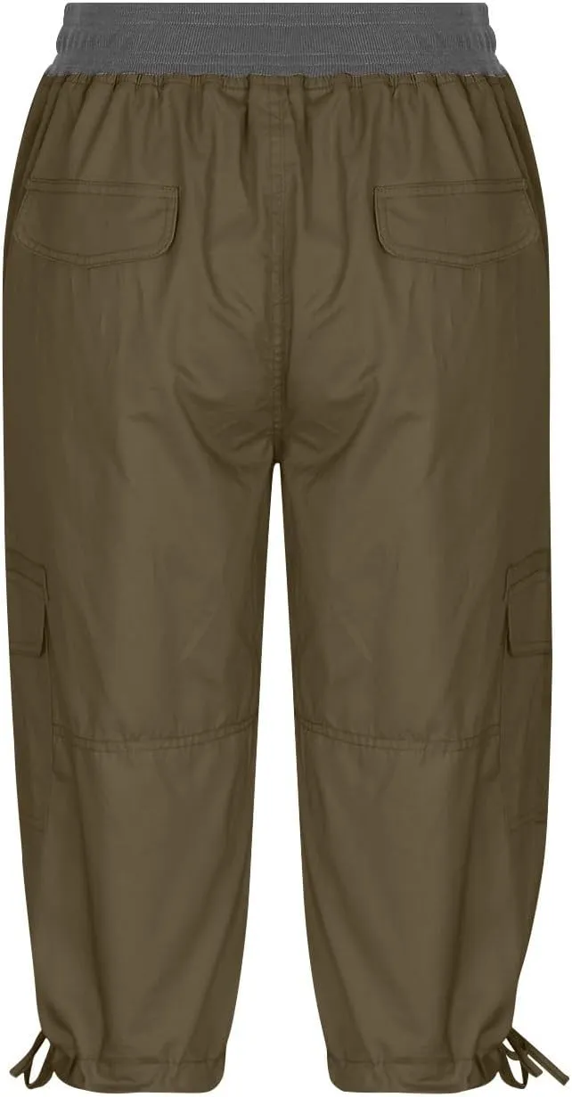 Women Capri Pants for Summer 2024 Casual Cotton Linen Plus Size Capris Lightweight Cropped Cargo Pants with Pockets