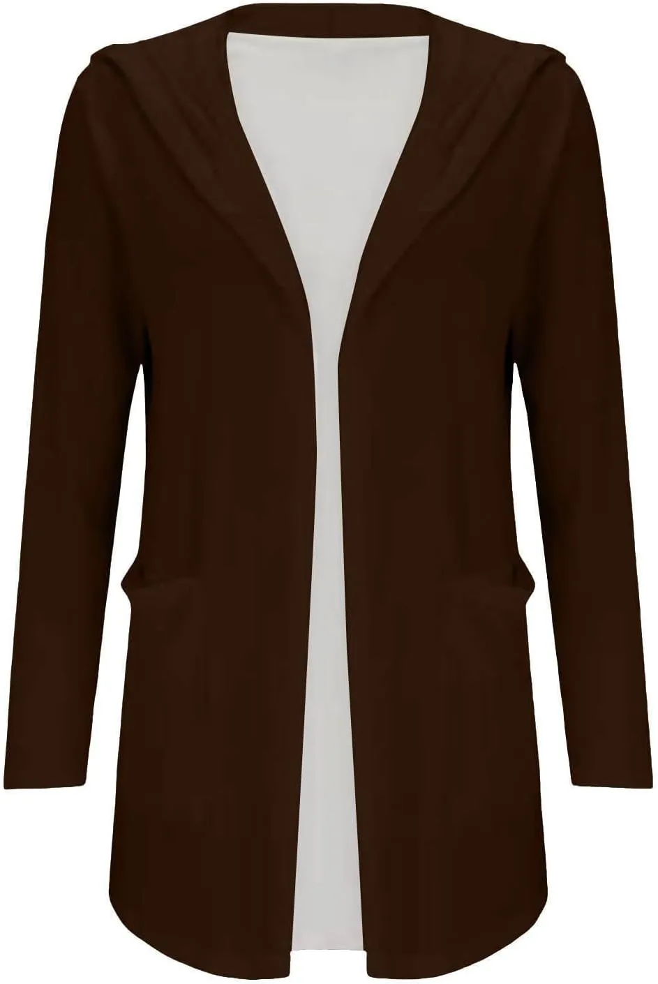 Women Casual Lightweight Open Front Cardigans 2025 Summer Long Sleeve Coat Solid Hooded Long Cardigans with Pockets