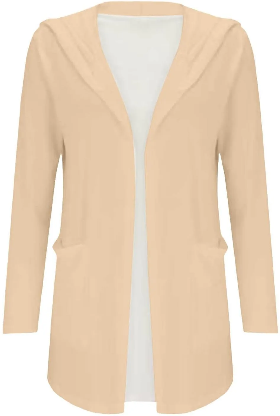 Women Casual Lightweight Open Front Cardigans 2025 Summer Long Sleeve Coat Solid Hooded Long Cardigans with Pockets