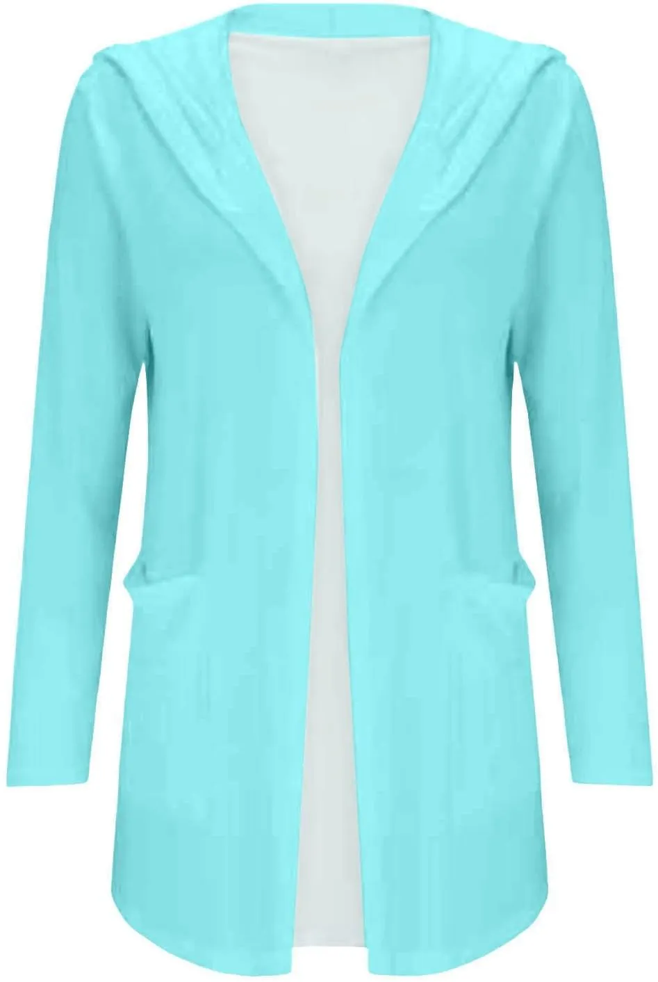 Women Casual Lightweight Open Front Cardigans 2025 Summer Long Sleeve Coat Solid Hooded Long Cardigans with Pockets