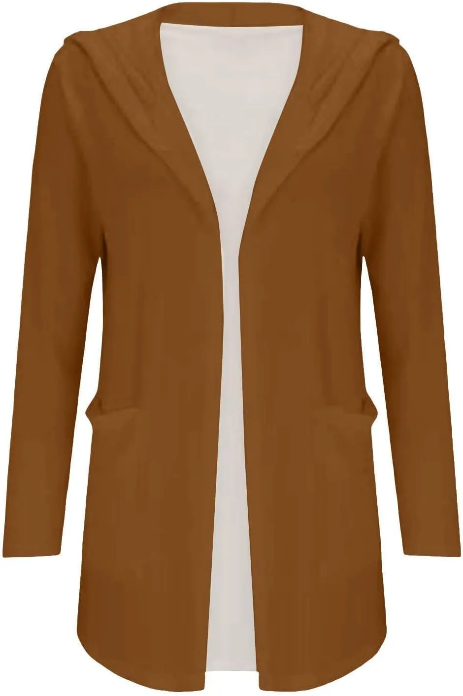 Women Casual Lightweight Open Front Cardigans 2025 Summer Long Sleeve Coat Solid Hooded Long Cardigans with Pockets