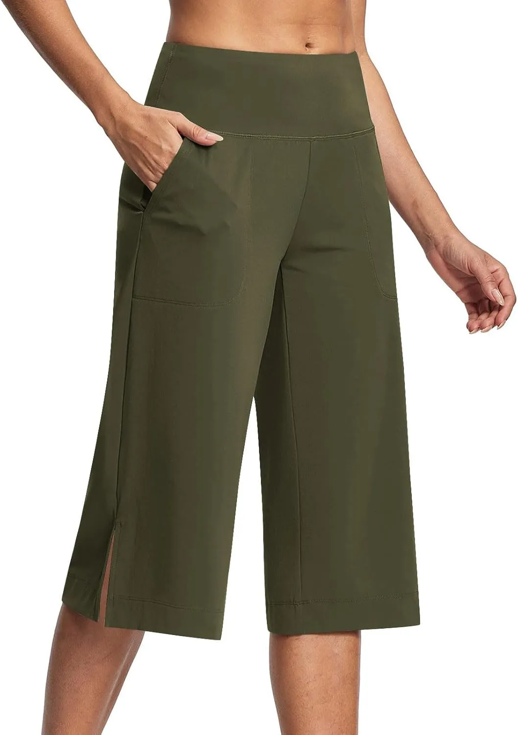 Women Cropped Work Pants Cargo Capris Trousers Plain 3/4 Length Short Pant Lightweight Sweatpants Bottoms