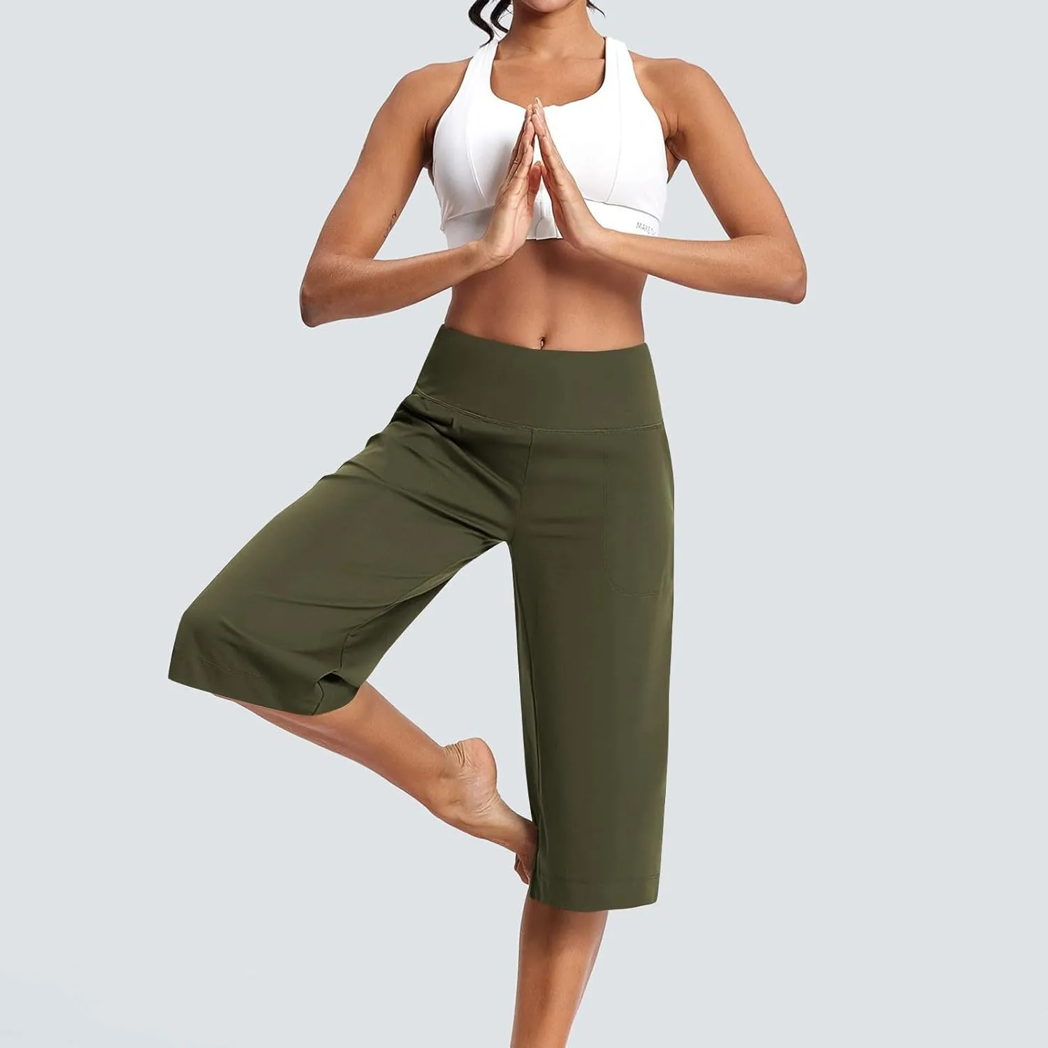 Women Cropped Work Pants Cargo Capris Trousers Plain 3/4 Length Short Pant Lightweight Sweatpants Bottoms