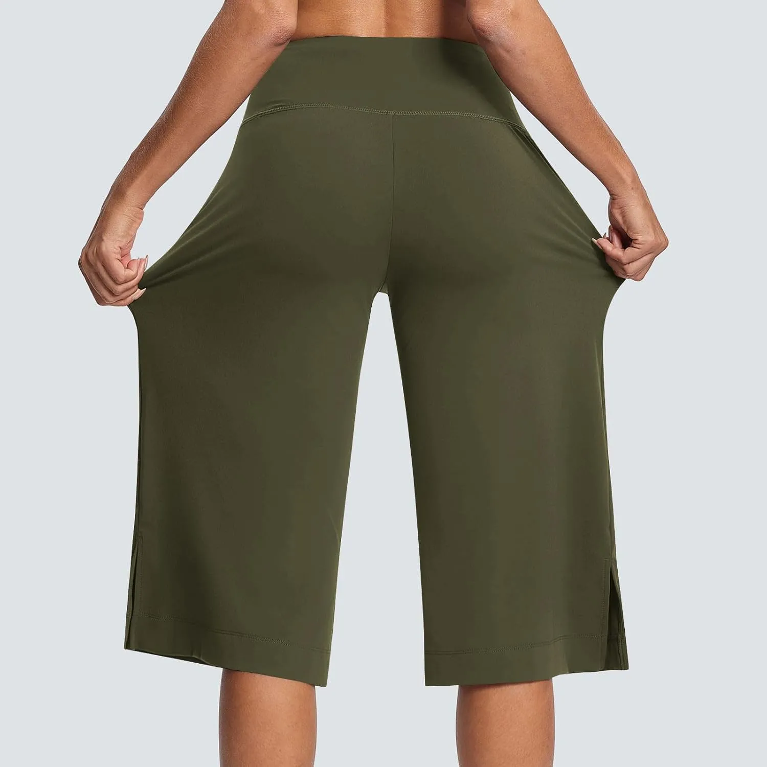 Women Cropped Work Pants Cargo Capris Trousers Plain 3/4 Length Short Pant Lightweight Sweatpants Bottoms