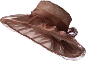 Women Lace Solid Retro Church Hats Wedding Tea Fascinator Hat Bridal Short Brim Roll up Sun Hat Sunshade Hat Fedora