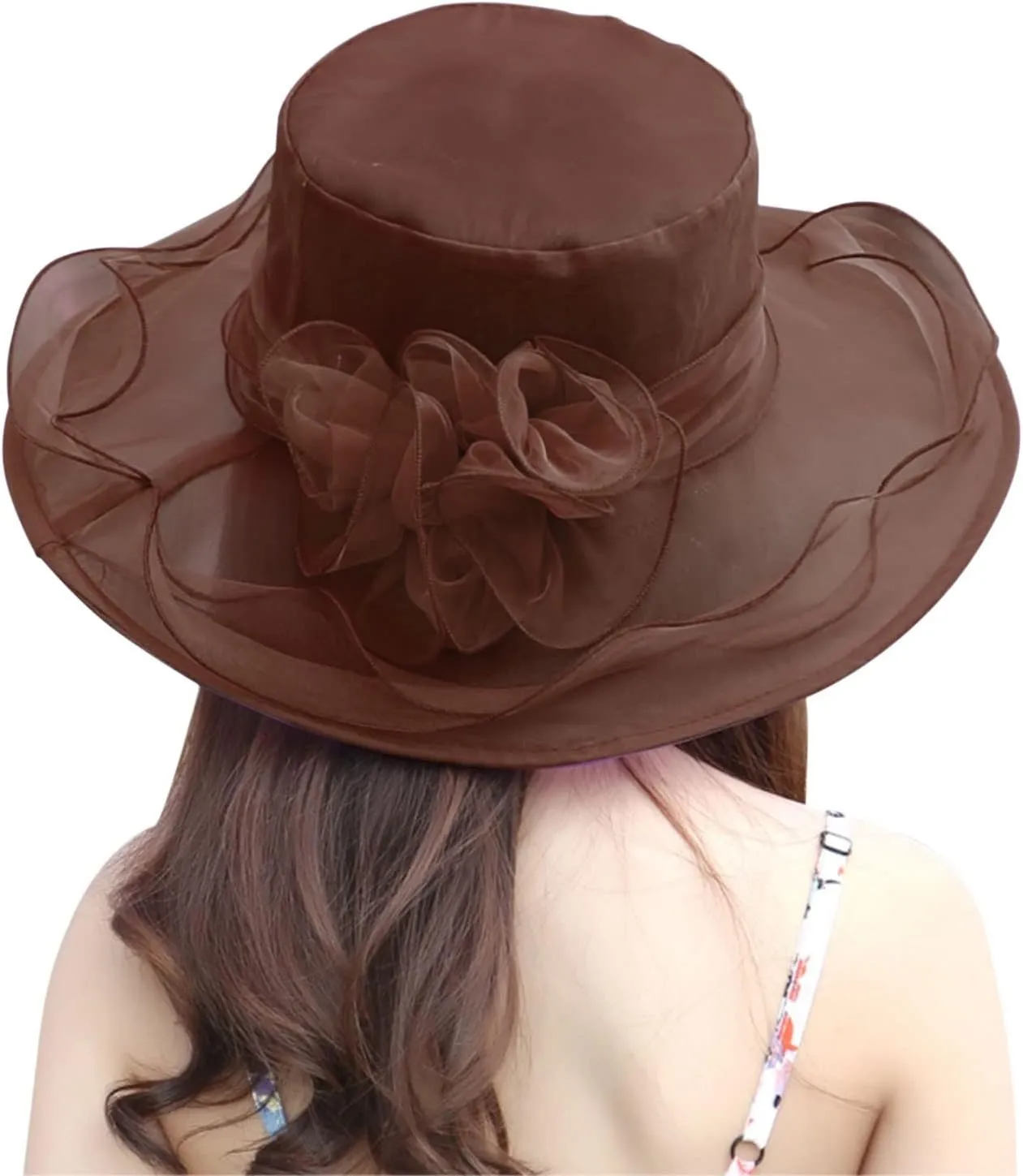 Women Lace Solid Retro Church Hats Wedding Tea Fascinator Hat Bridal Short Brim Roll up Sun Hat Sunshade Hat Fedora