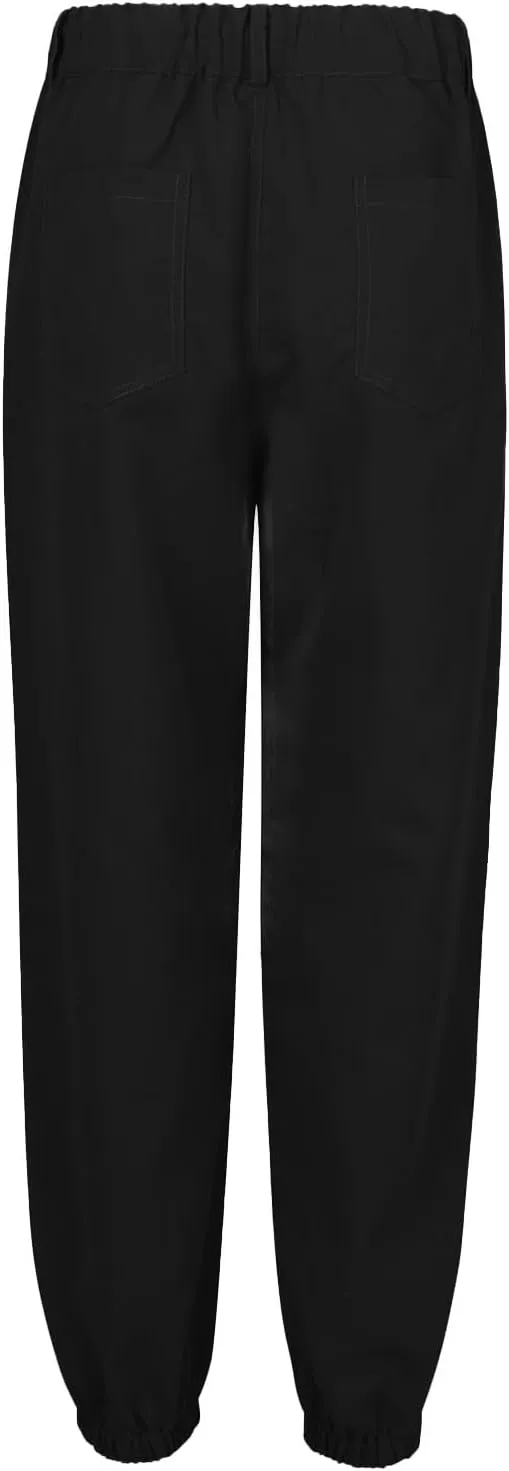 Women Linen Baggy Harem Pants Drawstring Casual Lounge Palazzo 2024 Beach Vacation Tapered Ankle Capris Trousers