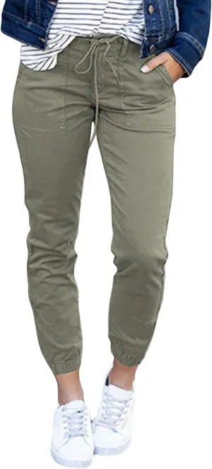 Women Linen Baggy Harem Pants Drawstring Casual Lounge Palazzo 2024 Beach Vacation Tapered Ankle Capris Trousers