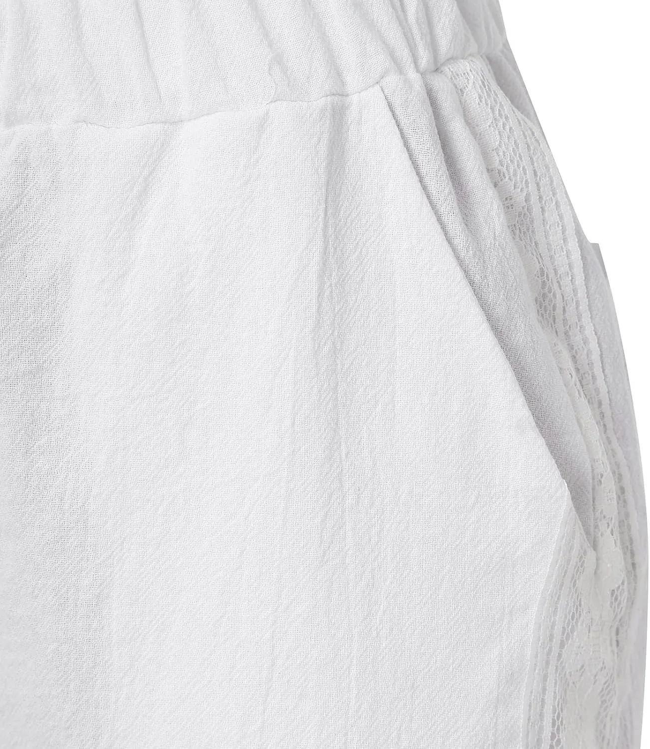 Women Linen Capri Pants Summer Boho with Pockets Wide Leg Cropped Pants for Women Casual Summer Cropped Pants Womens