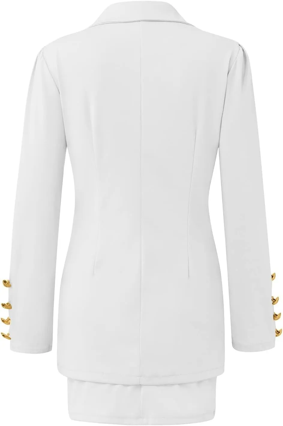 Women's 2 Piece Outfits Casual Solid Long Sleeve Suits Button Work Coat High Waist Blazer Jacket and Mini Skirt Set