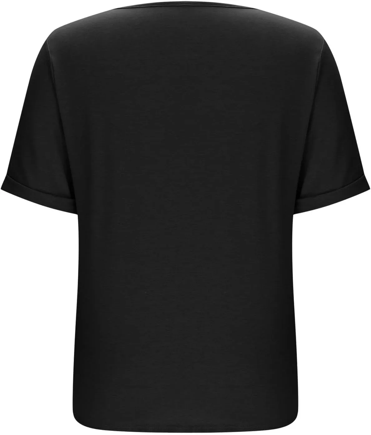 Womens Basic V Neck Short Sleeve T Shirts Loose Fit Roll Up Sleeve Tee Tops Summer Cute Gym Fashion Clothes