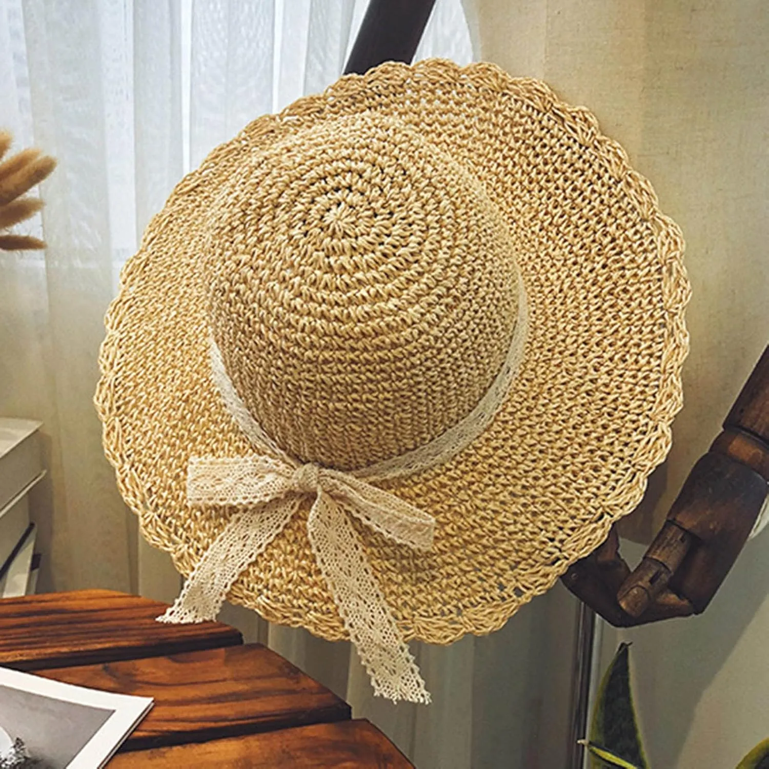 Womens Beach Sun Straw Hat Floppy Packable Short Brim Roll Up Panama Hat Straw Fedora Hats for Women