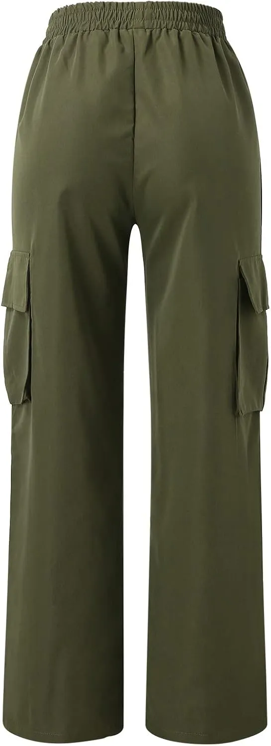 Women's Belt Less High Waisted Wide Leg Trousers Straight Leg Relaxed Trousers Casual Trousers Glitter